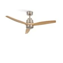 Create Ventilateur de plafond 40W silencieux Ø132 cm, Niquel- WIND STYLANCE - Bois naturel - Voir 5