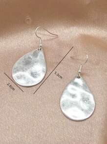 1pair Fashionable Personalized Popular European And American Style Tear Drop Shaped Gold Plated Dangle Earrings Suitable For Women's Daily Wear