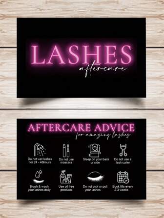 50pcs Black Eyelash Aftercare Card Beauty Studio Membership Loyalty Cards Lash Extension After Card Paper Business Card