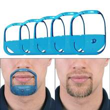 6pcs Beard Guide Shaper Goatee Trimmer Template Beard Shaping  Styling Tool ,Multifunctional Beard Shaping Comb - Teal Blue - View 2