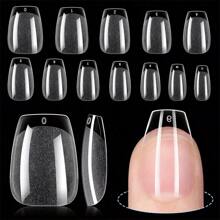 Puntas de uñas de imitación cuadradas extra cortas, conjunto de 120 piezas de puntas de uñas de acrílico mate suave pre-archivadas, puntas de uñas de gel suave preformadas para cubrir la uña completa en 12 tamaños de Gel X puntas de uñas falsas para principiantes y suministros de uñas para salón uñas falsas uña falsa uña acrílica