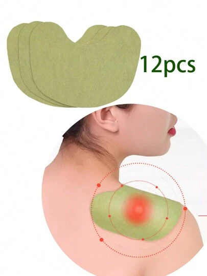 12 st Moxa axelplåster, dagliga vårdkuddar med växtextrakt, skonsam och icke-irriterande för axlar, nacke och midja, hjälper till att lindra trötthet och obehag