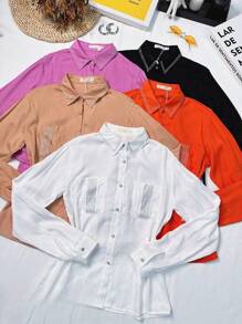 Women Blouses - 白色 - 查看 2