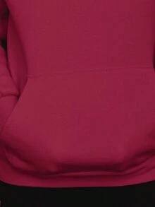 Men Hoodies - 酒紅色 - 查看 2