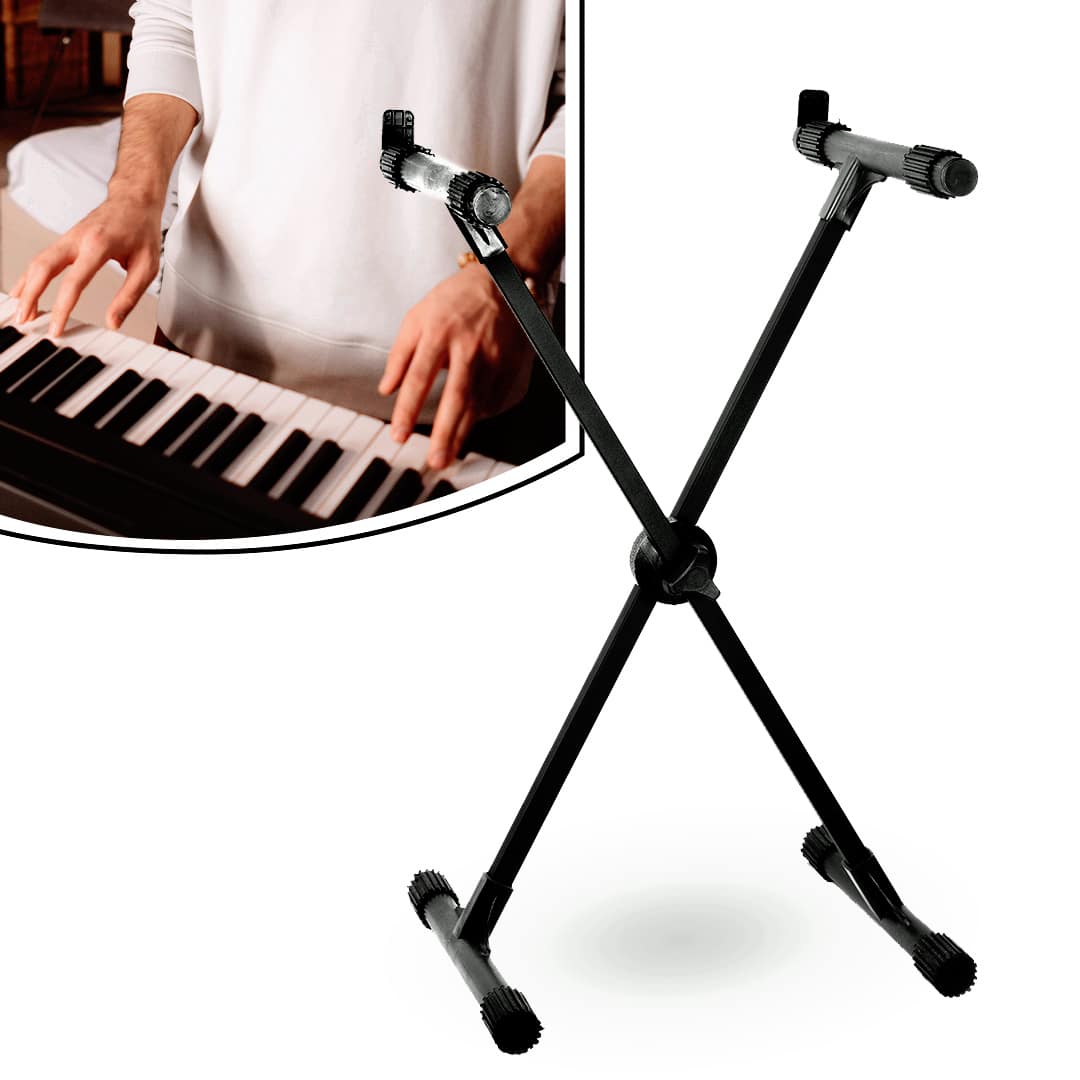 Suporte Teclado Musical Roland Nord Akai Ibox X10 Em X - Preto - Visão 1