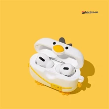 Mochila linda para Apple Airpods 1/2/Pro/3/Pro2 con estuche para auriculares compatible con estuche de dibujos animados de cabeza de pato