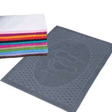 Kit 2 Bathroom Floor Towel Lara Carpet Pézinho 100% Cotton - 45cmx70cm - Đỏ - Xem 2