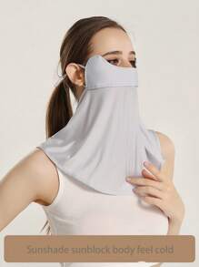 Sun Protective Anti UV One Women Ice Silk Sun Protection Mask Full Face Neck Protection Riding Sunscreen Veil Breathable Sunscreen Mask UV Protection Ski Mask