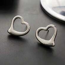 1對幾何設計中空心形和蝴蝶結形耳環 - 幾何設計鏤空愛心耳環 - 查看 16