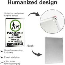 1pc Per Pack Dog Pick UP Sign Curb Your Dog Sign Dog Poop Sign Rust Free Aluminum,UV Ink Printing,Indoor Or Outdoor Use - Black and White - View 9