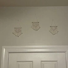 Mini Macrame Wall Hanging Set Of 3pcs Cute Boho Tree Decoration Car Ornaments Woven Art Decor For Nursery Bathroom Bedroom Living Room Dorm,Home Decor ,Room Decor,Wall Decor Gifts Birthday Graduation