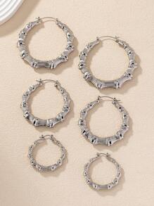 6pcs/Set Ultra-Light Bamboo Earrings, Suitable For Party And Daily Wear