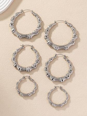 6 st/set ultralätta bambuörhängen, lämpliga för fest och vardagsbruk