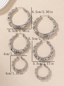 6pcs/Set Ultra-Light Bamboo Earrings, Suitable For Party And Daily Wear