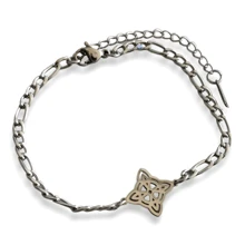 1pza Pulsera con dije de nudo de bruja elaborada en acero inoxidable - Plateado - Ver 3