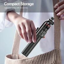 131cm/51.57-Inch Selfie Stick Tripod LED-Light, Detachable Cell Phone Holder, Versatile Extended Extendable Cell Phone Tripod Mount With Wireless Remote Shutter Compatible With IPhone And Android Phones Selfies, Video Recording, Vlogging, Live Streaming - Black - View 8