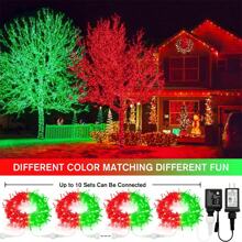 JMEXSUSS 100 LED Red & Green Christmas Lights Plug In, Christmas String Lights Indoor, 33ft Connectable Color Changing Christmas Lights Outdoor For Christmas Party Decor - Red to Green - View 5