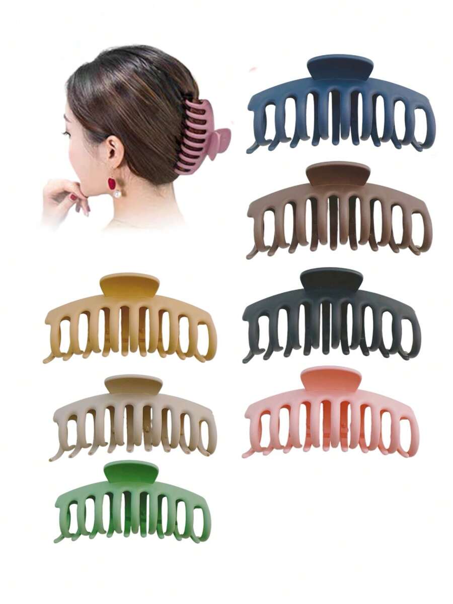 1/7入組女式大尺寸浴鉗髮夾,化妝頭飾,韓國風格 - 多色1 - 查看 1