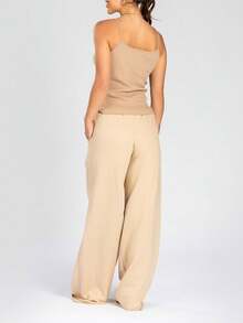 Women Sweater Pants - 摩卡棕 - 查看 5