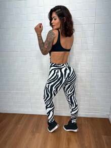 Women Sports Jumpsuits - Blanco y Negro - Ver 2