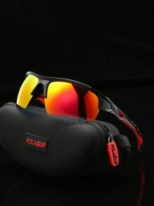 POLASUP 1pc Men's Half-Framed Sports Cycling Glasses With, Silicone Non-Slip Foot Pad, Comfortable Soft Nose Pad, Polycarbonate Explosion-Proof Lens, Suitable For Four Seasons Beach Accessories Glasses Shades Easy Comfort Casual Outfits Outdoor Cycling Glasses For Summer Beach Vacation,Outdoor,Travel