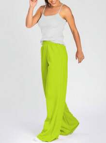 Women Sweater Pants - Màu xanh chanh - Xem 2