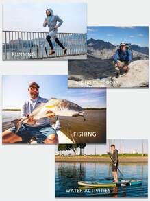 TELALEO 3pcs/Set Men's UPF50+ Lightweight Hooded Long Sleeve Sun Protection Shirt, Suitable For Fishing And Hiking - Multicolor - View 6