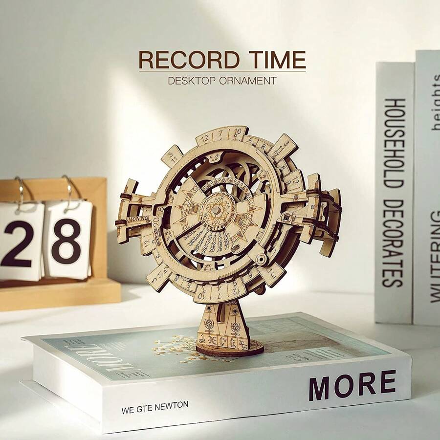 ROKR Perpetual Calendar 3D Wooden Kit Mechanical Model Building Mechanical Model Building Kits For Teenagers And Adults
