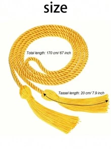 1條長66.9英寸的金色畢業榮譽繩,適用於大多數學生,非常適合畢業派對、攝影道具和其他場合,作為一種臨時配飾,與碩士、博士或學士學位服完美搭配。 - 金色 - 查看 3