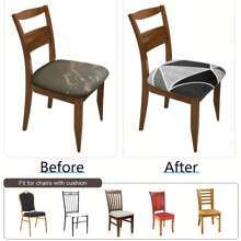 1/4/6pcs Geometric Triangle Line Pattern Milk Silk Chair Cushion Cover, Modern And Simple Elastic, Anti-Dust And Anti-Dirt, For All Seasons, Suitable For Dining Room, Hotel, Living Room, And Bedroom Chair Cushion Protective Cover