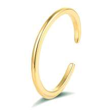 1pc Minimalist Beach Style 18K Gold/Silver Tone Open-Ended Copper Toe Ring, Suitable For Women In Summer - Open Your Mouth - View 6