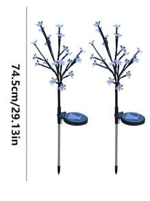 Lot de 6 ou 4 lampes solaires décoratives d'extérieur en forme de cerisier, lampes colorées en forme de fleurs, lampes d'extérieur étanches, pour porche, jardin, pelouse, parc, lumières d'ambiance, fête de mariage, anniversaire, cadeaux pour amis et amis