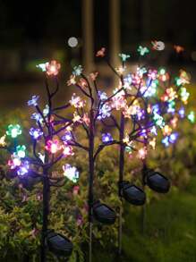 Lot de 6 ou 4 lampes solaires décoratives d'extérieur en forme de cerisier, lampes colorées en forme de fleurs, lampes d'extérieur étanches, pour porche, jardin, pelouse, parc, lumières d'ambiance, fête de mariage, anniversaire, cadeaux pour amis et amis