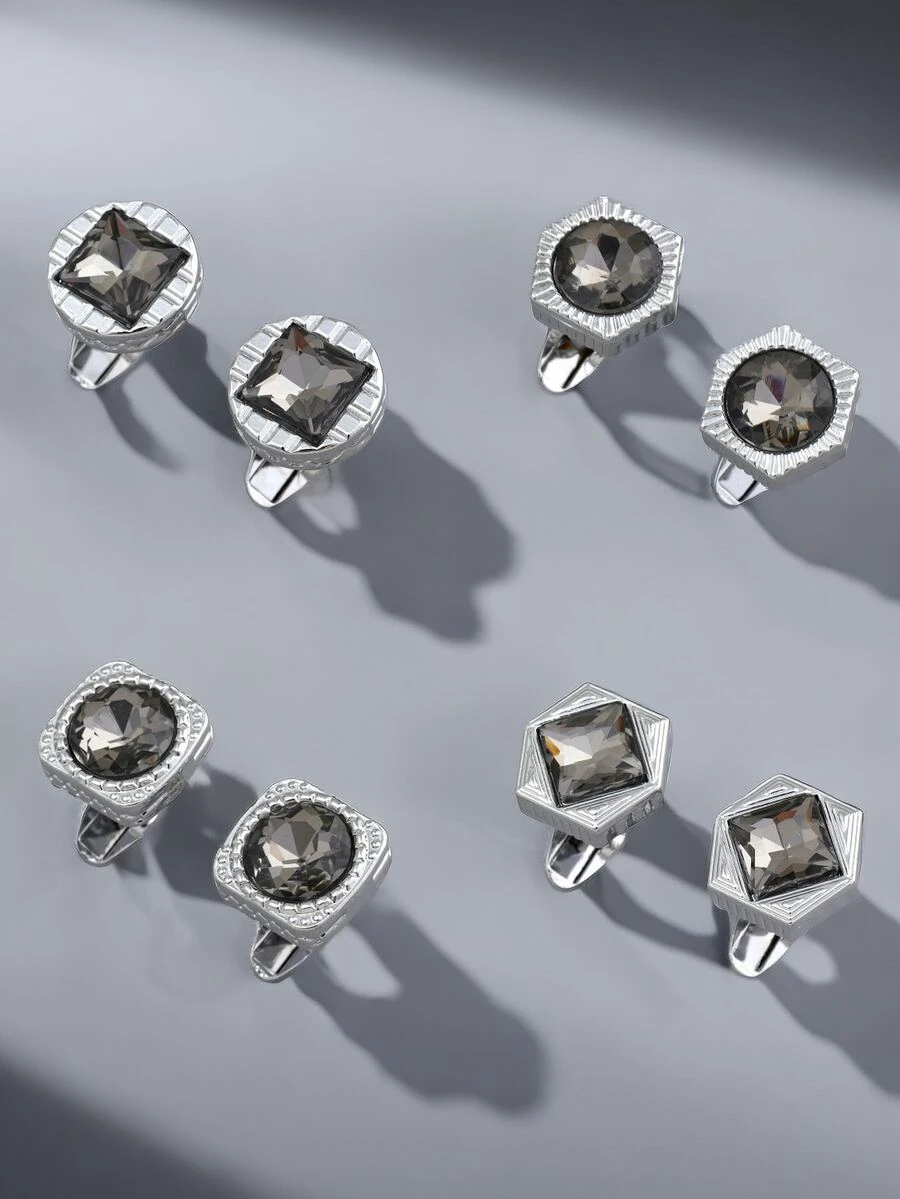 Một đôi Của Sang trọng Khuy măng sét , Nam Áo sơ mi Với , Sành điệu Kim loại Khuy măng sét , Lễ cưới Phụ kiện , Nam Làm Việc  Phụ kiện Đối với Bố - Nhiều màu - Xem 1