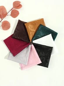 1pc Men's Fashion Thick Handkerchief Necktie With Embroidered Leaf & Plant Pattern, Suitable For Parties And Vacations