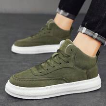 British Style Outdoor Men's Mid-Top Casual Sneakers, Campus Daily Versatile Athletic Shoes For Men - Green - View 5