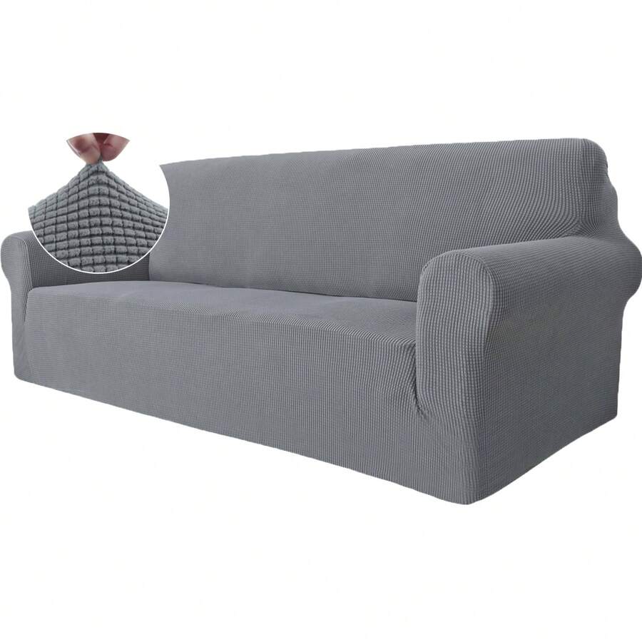 YSTYLE Sofa Cover 1/2/3/4 Seater With Armrest, Stretch Sofa Cover Non-Slip, Modern Sofa Cover For Dogs Pets, Breathable Couch Cover With Elastic Bottom - Light Grey - View 1