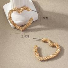 1對幾何設計中空心形和蝴蝶結形耳環 - 幾何設計鏤空愛心耳環 - 查看 18