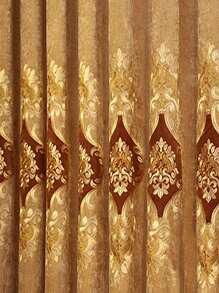 Lyx , Förtjockad  , Broderad , Lampa Blockering , Chenille Gardiner För Vardagsrum , Sovrum , Kaffefärgad , Europeisk stil - Kaffebrun - Visa 4