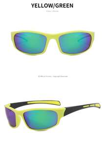 POLASUP 1pc Men's Sports Cycling Glasses For Summer, Suitable For All Seasons, Half Frame With Contrast Double-Color Fluorescent Color, With Silicone Non-Slip Foot Pad, Comfortable And Soft Nose Pad, Polycarbonate Explosion-Proof With Reflective Plating Pc Mirror Anti-Lost Rope And Eyeglass Cloth) Beach Accessories Glasses Shades Easy Comfort Casual Outfits Outdoor Cycling Glasses For Summer Beach Vacation, Outdoor, Travel