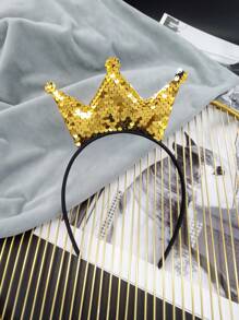 1個皇冠卡通髮帶派對服裝頭飾,適用於生日慶祝、角色扮演和表演