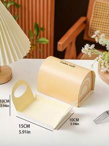 4pcs, Arched Tricolor Cake Roll Packaging Box, Towel Roll Swiss Roll Mousse Pastry Baking Packaging Box - Multicolor - View 3