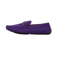 Purple Mens Slip On Bit Driving Loafers Casual Suede Moccasins Spring - 紫色 - 查看 3