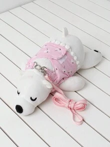 ABLAZE ZAI 1入組花卉圖案布料小型寵物胸帶和繩索套裝,適用於四季 - 彩色 - 查看 6