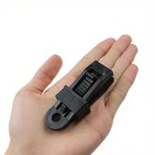5pcs Outdoor Tent Tarp Windproof Fixing Clip, Hiking Rope Buckle, Plastic Buckle Hook - Black - View 3