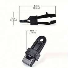 5pcs Outdoor Tent Tarp Windproof Fixing Clip, Hiking Rope Buckle, Plastic Buckle Hook - Black - View 6