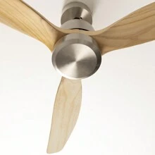 Create Ventilateur de plafond 40W silencieux Ø132 cm, Niquel- WIND STYLANCE - Bois naturel - Voir 3