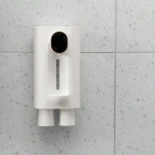 1 件黑色/白色自动感应漱口水分配器、液体分配器、皂液器，带 2 个磁性杯，适用于口腔清洁和消毒、牙科诊所、家庭使用、壁挂式皂液器、口腔清洁、浴室配件 - 白色540ml充電 - 查看 4