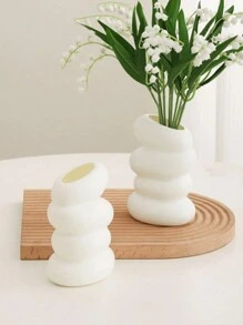 1 Peça Vaso de Flor Plástico Multiuso de Cor Sólida para Decoração da Sala de Estar, Mesa de Jantar, Quarto e Varanda - Branco - Visão 2