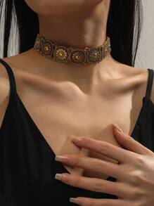 Choker com Detalhe de Flor, Presente para Dia dos Namorados, Dia das Mães